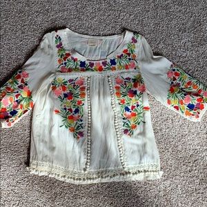 Floral embroidered top